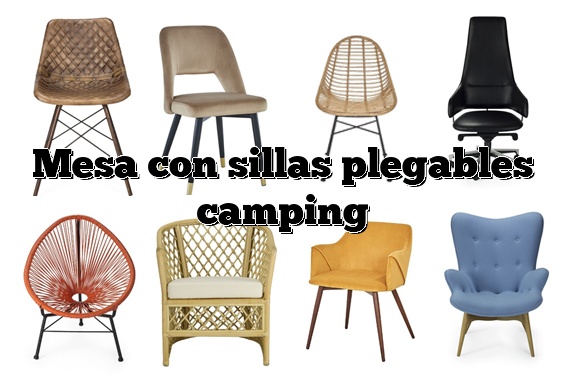 Mesa con sillas plegables camping