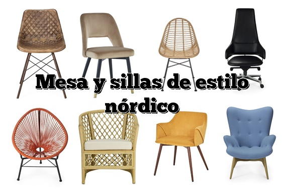 Mesa y sillas de estilo nórdico