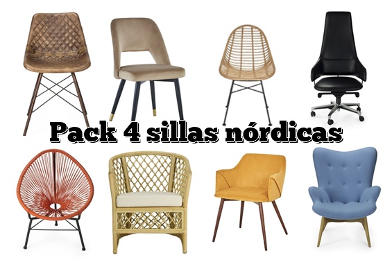 Pack 4 sillas nórdicas